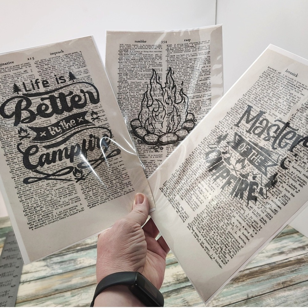 Master‎ of the Campfire Camping Quotes Vintage Dictionary Page Decor Rustic 3pgs